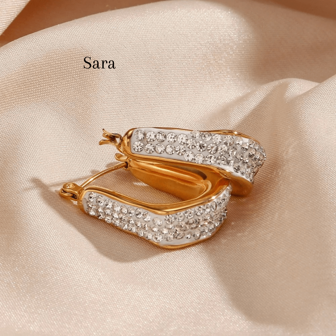 Victoria & Sara Paved Earrings - CinloCo