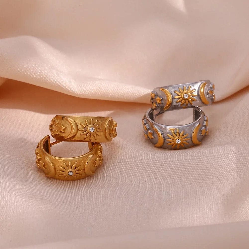 Sol y Luna Hoop Earrings - CinloCo