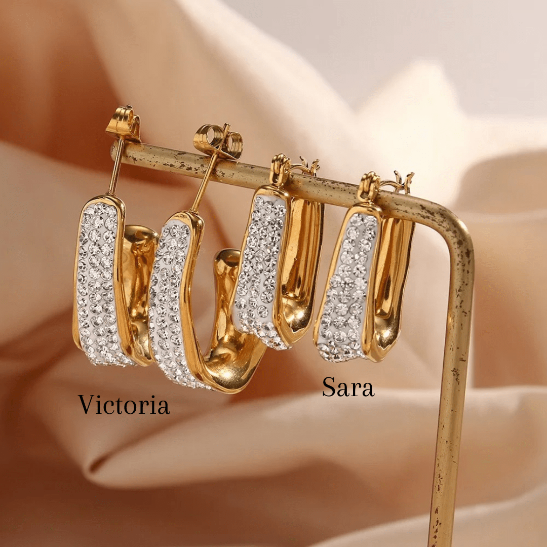 Victoria & Sara Paved Earrings - CinloCo