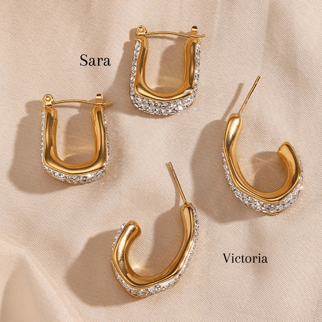 Victoria & Sara Paved Earrings - CinloCo