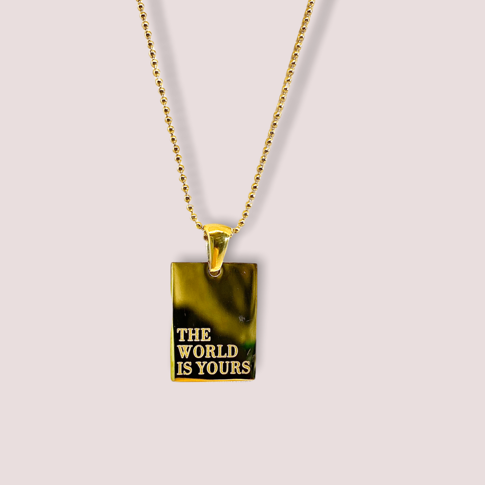 The world is 2025 yours gold pendant