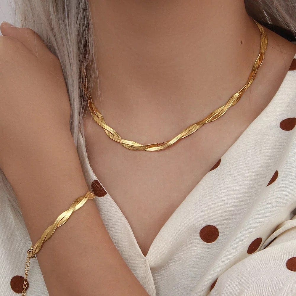 Elizabeth Herringbone Necklace - CinloCo