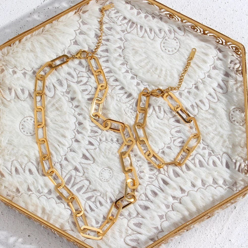 Jacqueline Paper Clip Necklace - CinloCo