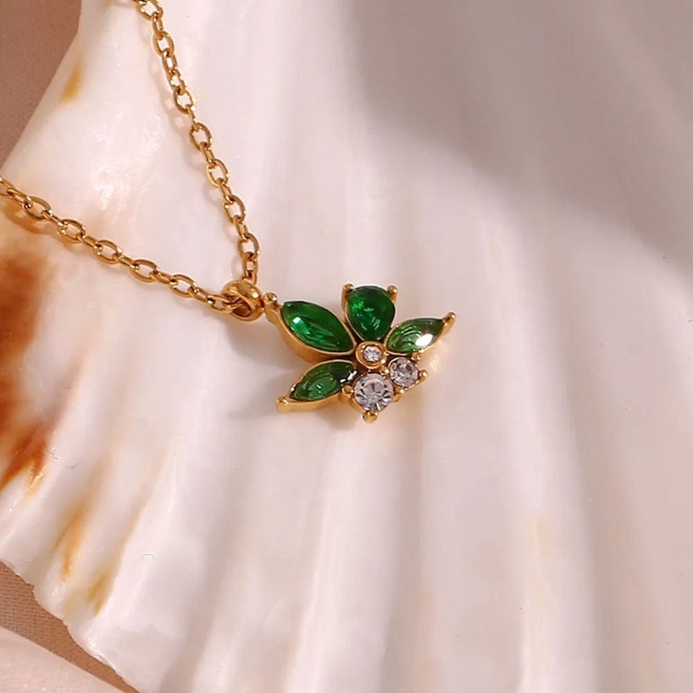 Dainty Zircon Flower Necklace - CinloCo