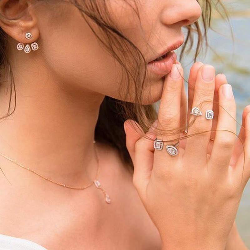 Gabriella Ring- Beautiful square and tear drop Zirconia - CinloCo