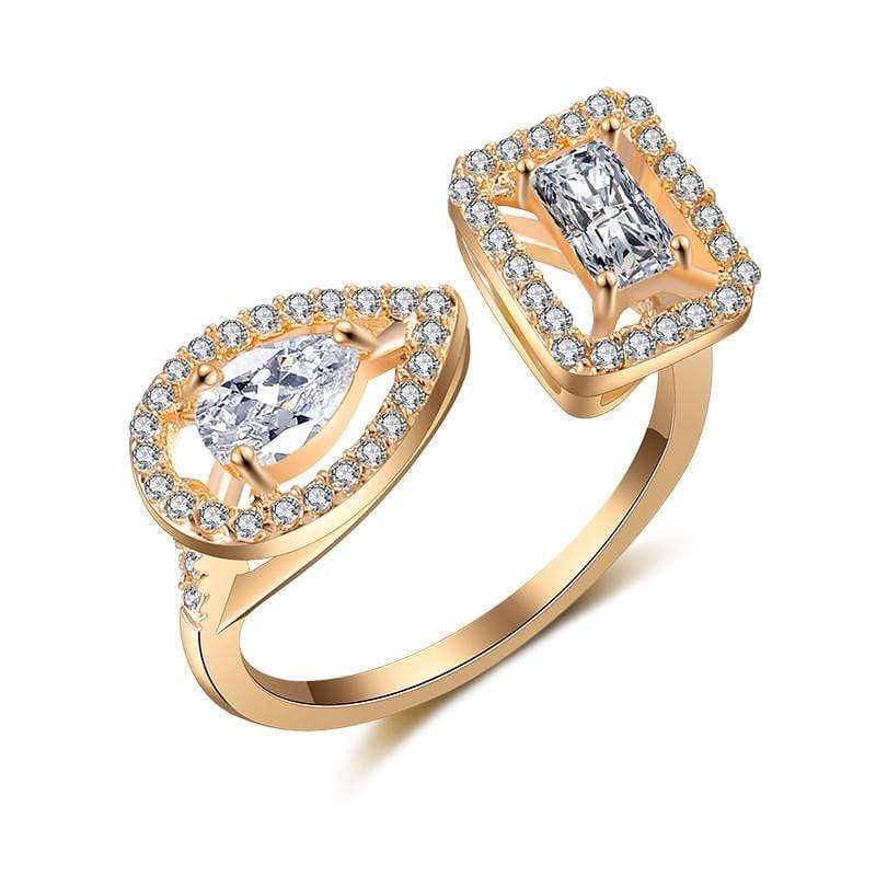 Gabriella Ring- Beautiful square and tear drop Zirconia - CinloCo