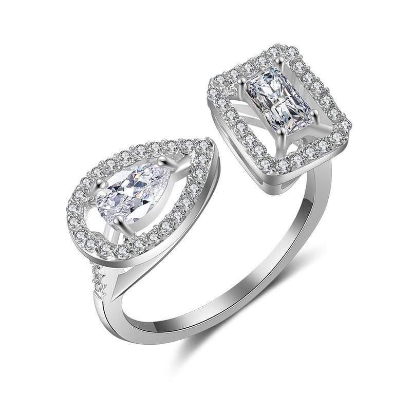 Gabriella Ring- Beautiful square and tear drop Zirconia - CinloCo