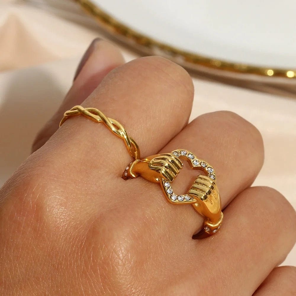 Loving Hands Gold Ring - CinloCo
