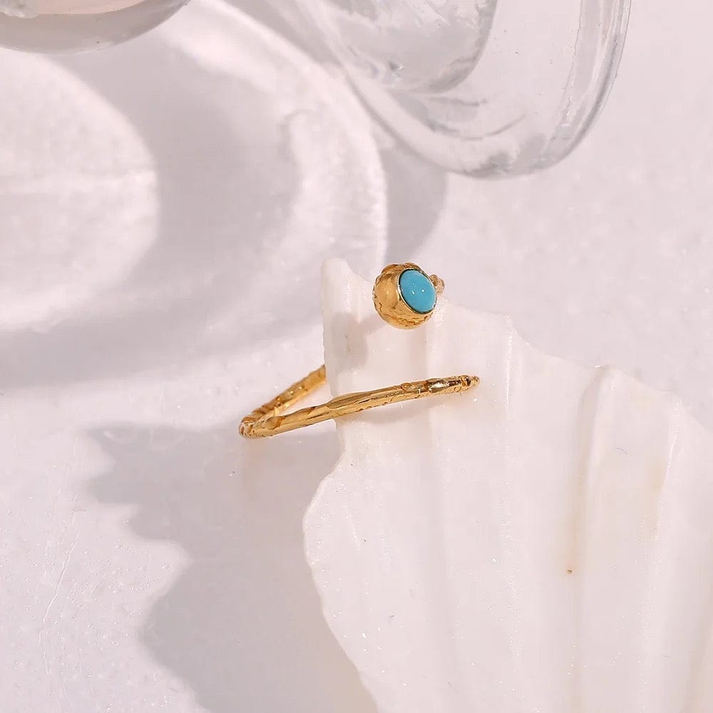 Natural Blue Minimalist Ring - CinloCo