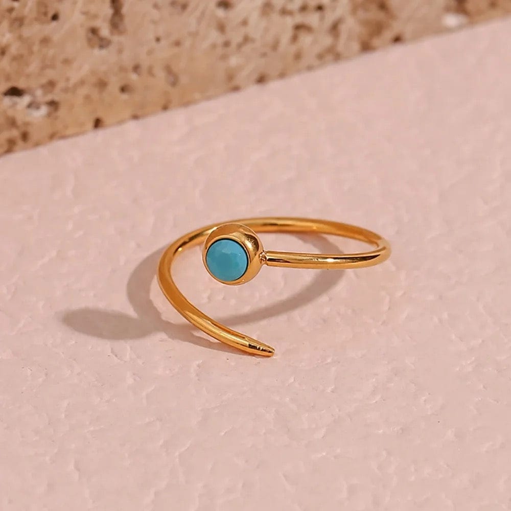 Natural Blue Minimalist Ring - CinloCo