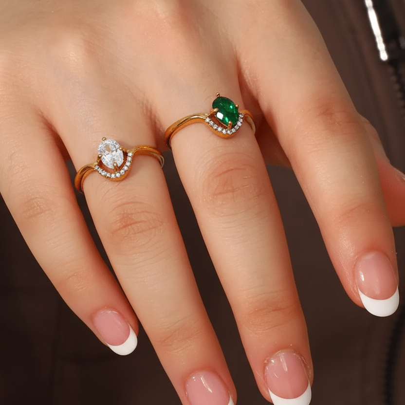 Vintage Oval Zircon Ring - CinloCo