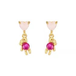 Teddy Bear with Pink Heart Studs - CinloCo