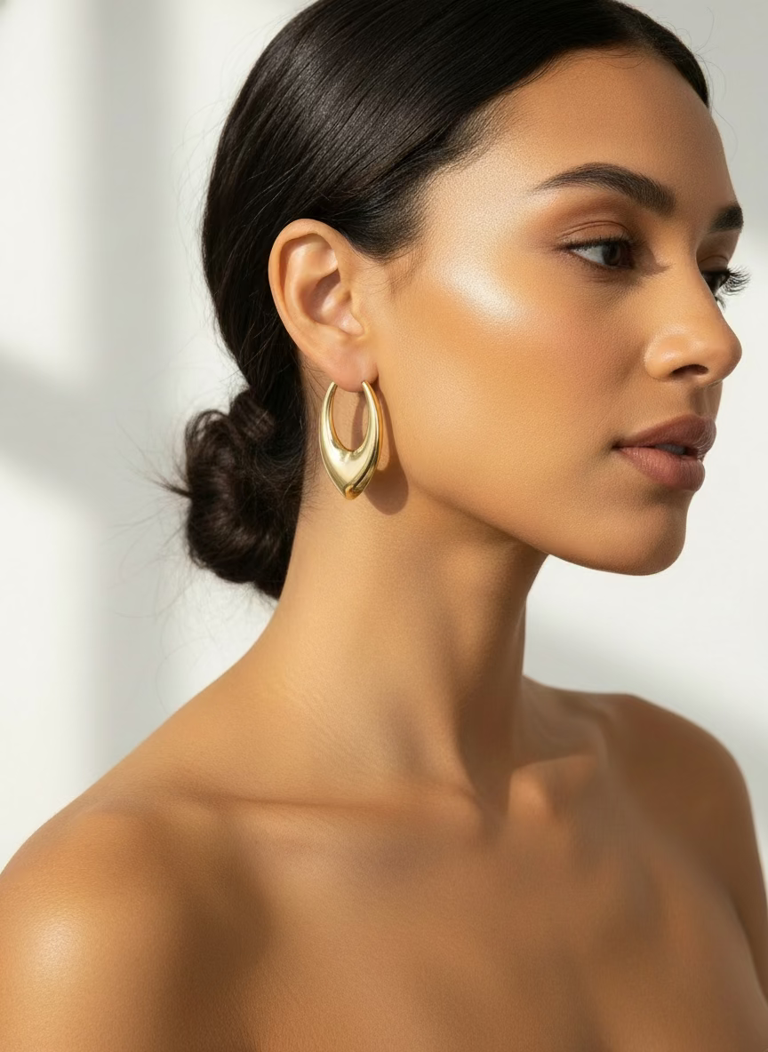 Sleek Teardrop Hoops