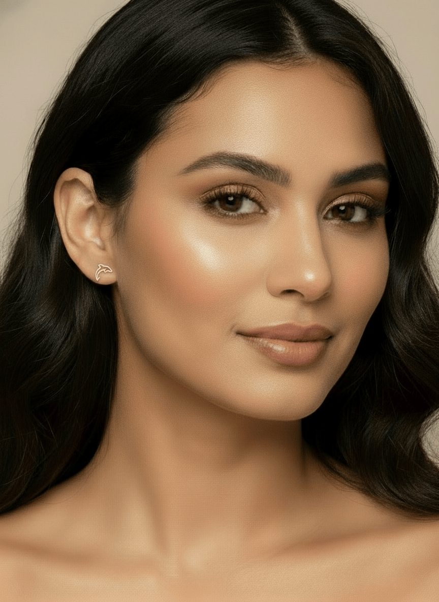 10k Dainty Dolphin Earrings