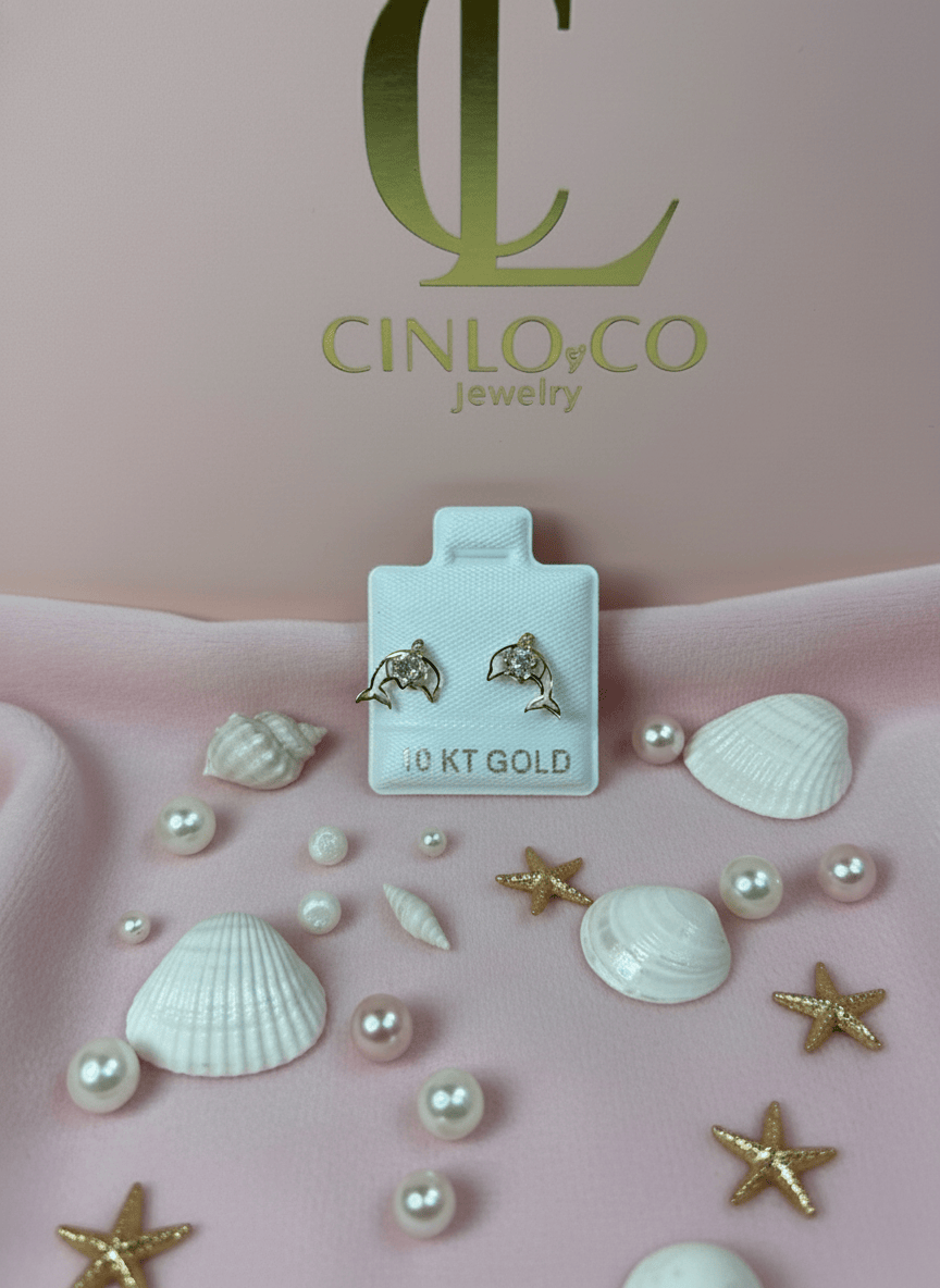 10k Dazzling Dolphin Earrings