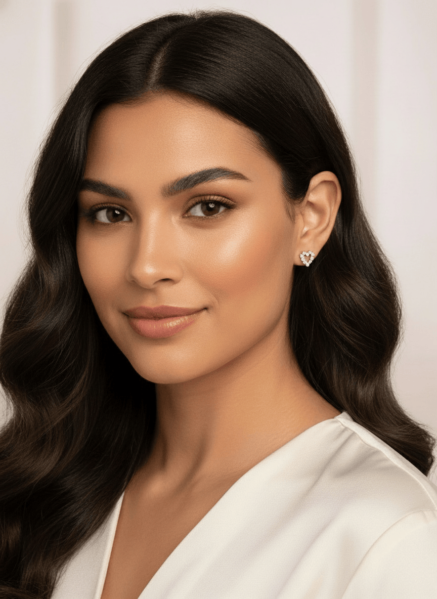 10k Heart Trim Earrings