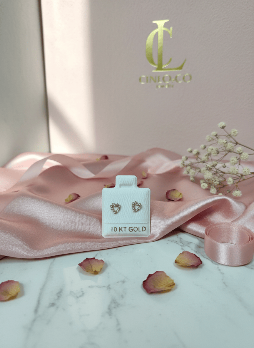 10k Heart Trim Earrings