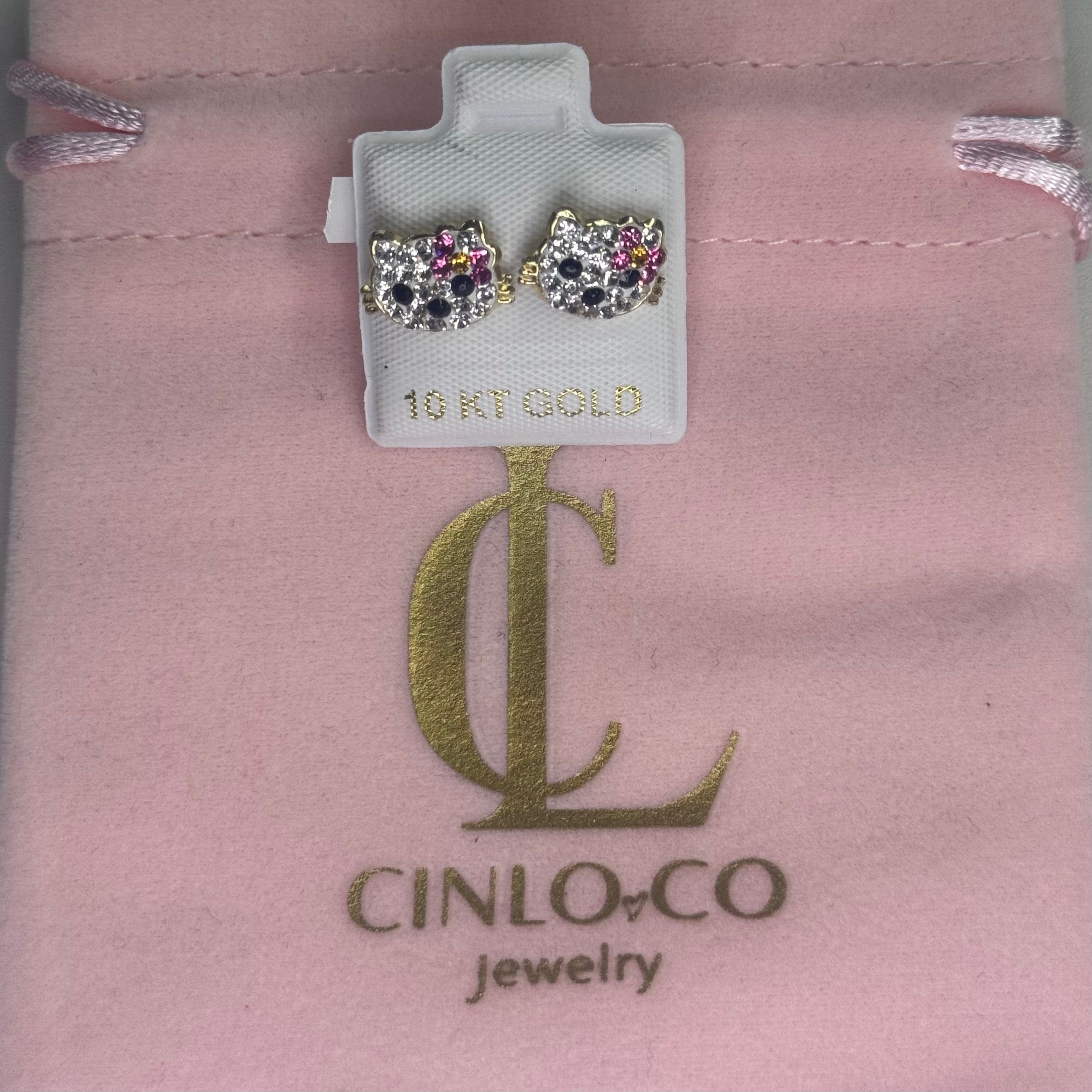 10k Kitty Earrings