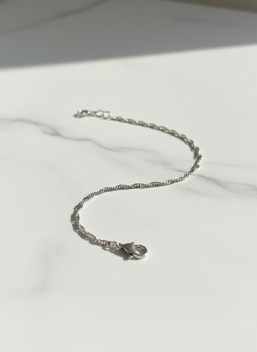 10k White Gold Rope Baby Bracelet