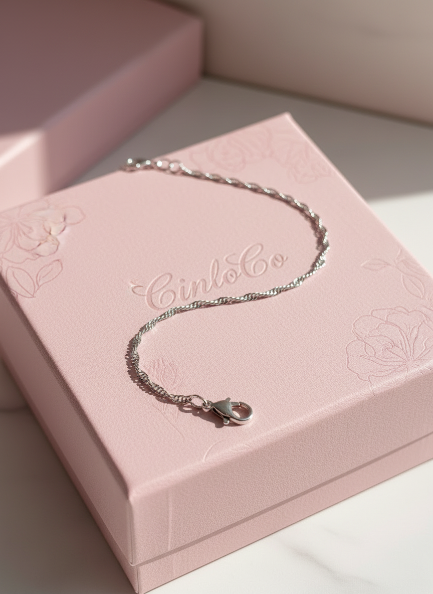 10k White Gold Rope Baby Bracelet