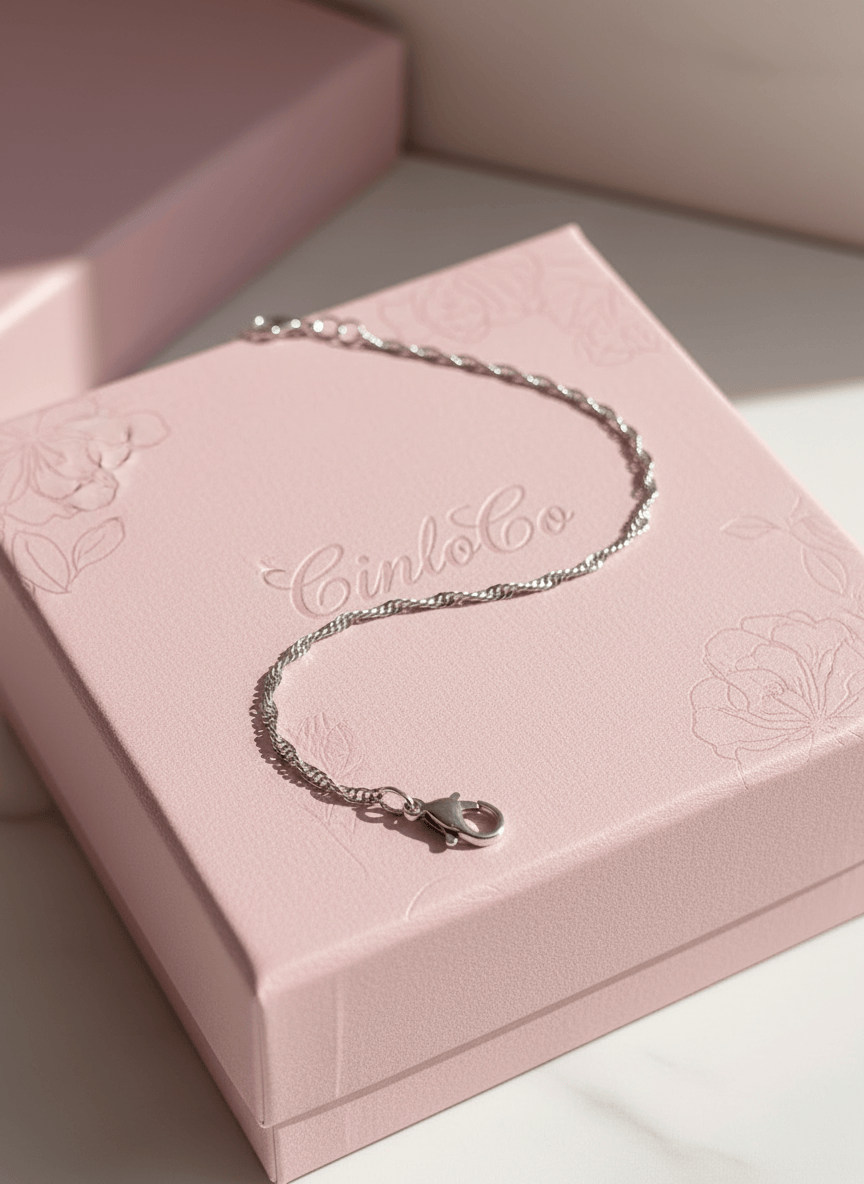 10k White Gold Rope Baby Bracelet