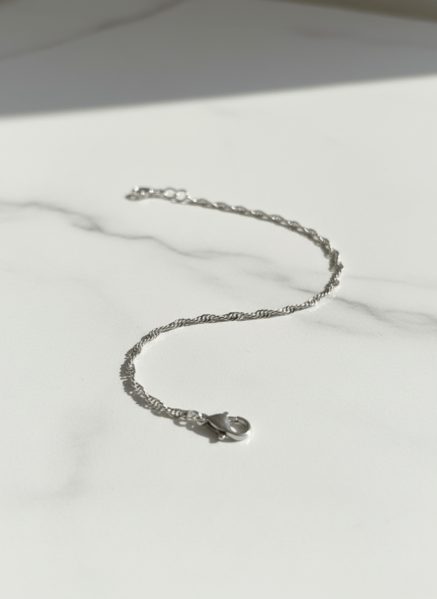 10k White Gold Rope Baby Bracelet