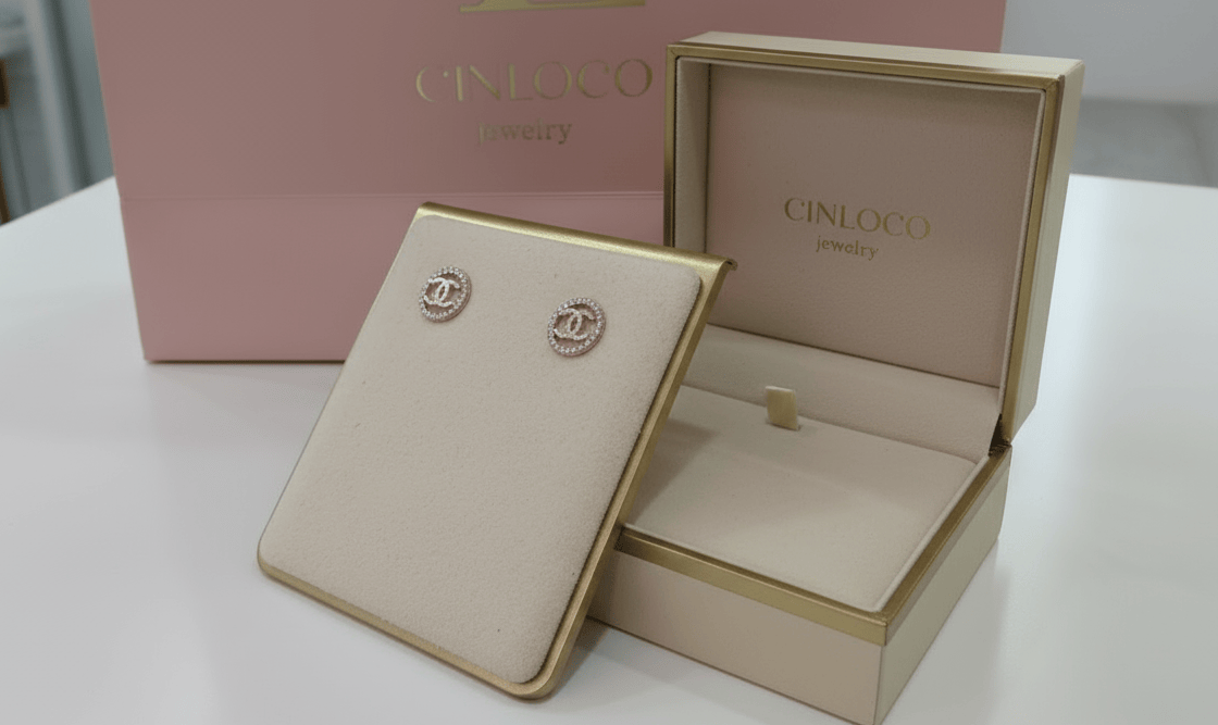 10k Solid Gold Double C studs