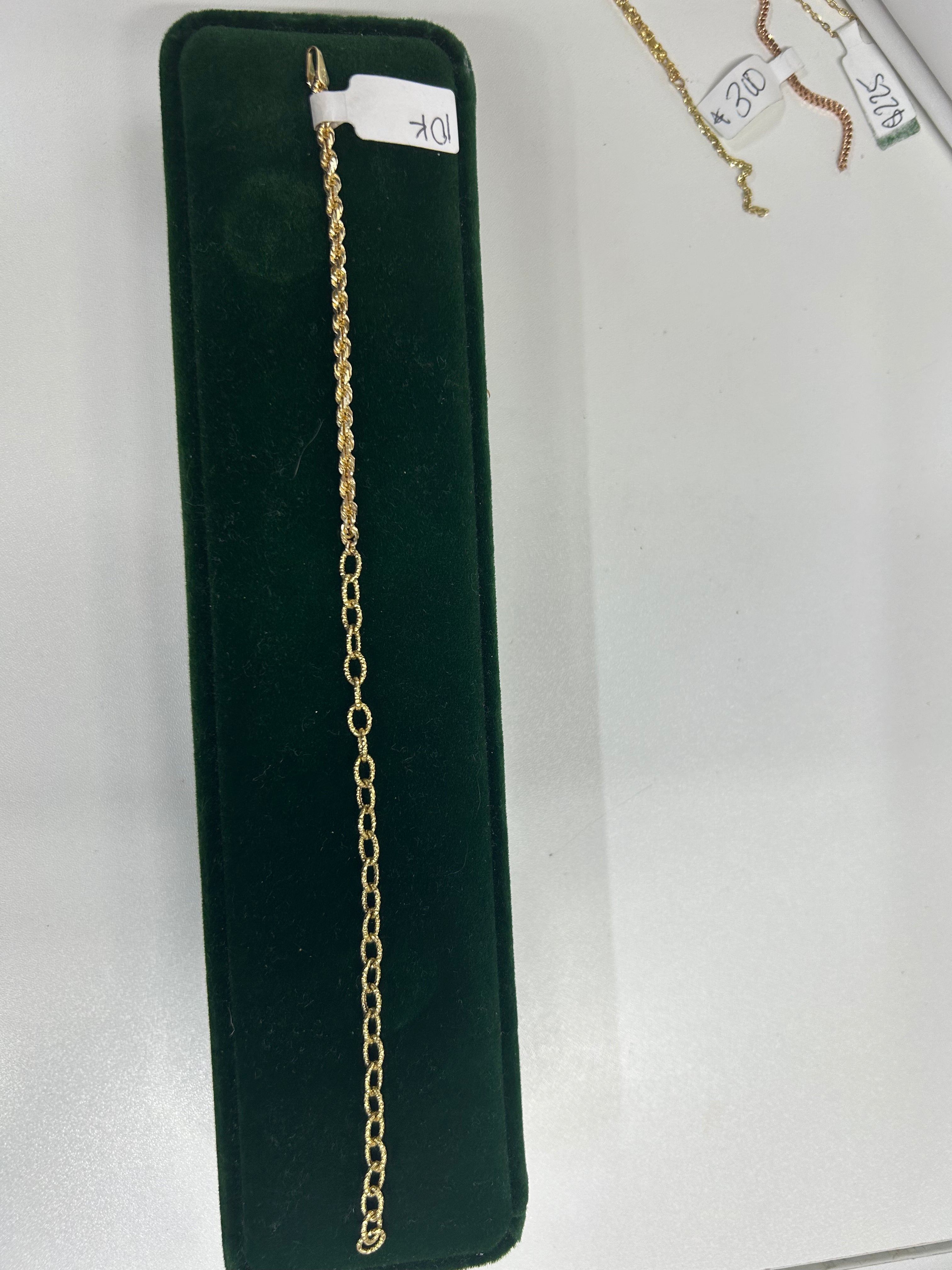 10k yellow sparkle circle rope mix chain