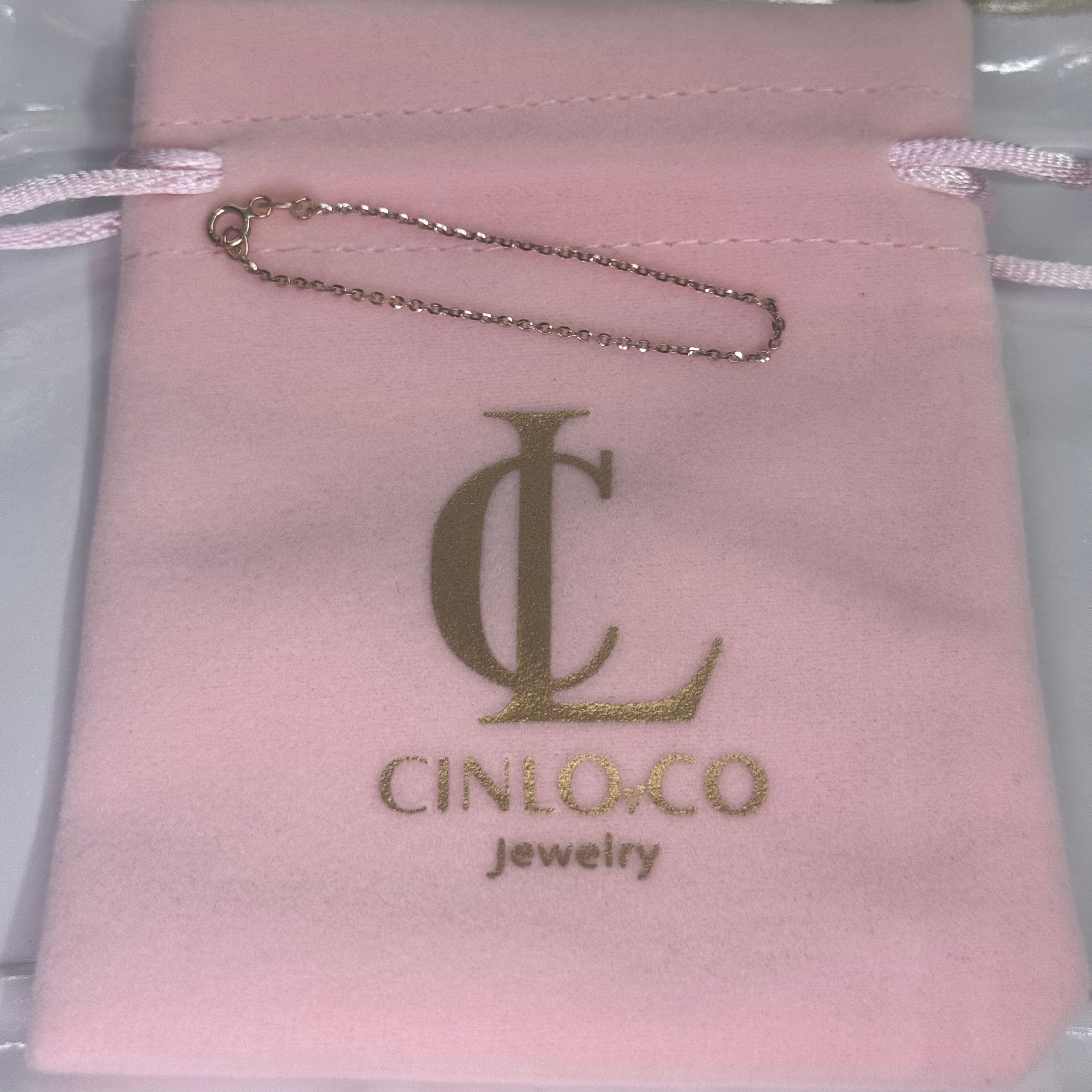 14k Dainty Cable Chain Baby Bracelet - CinloCo