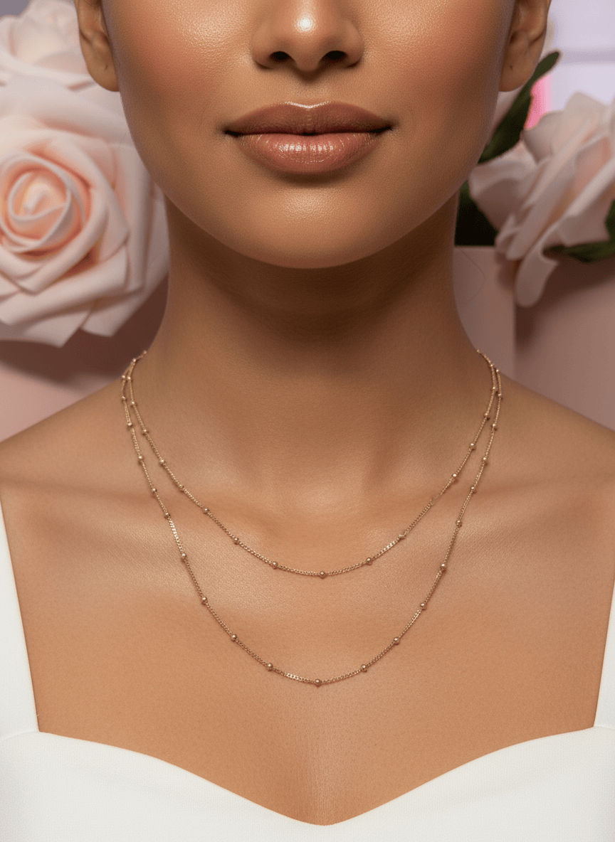 14k Dainty Satellite Necklace
