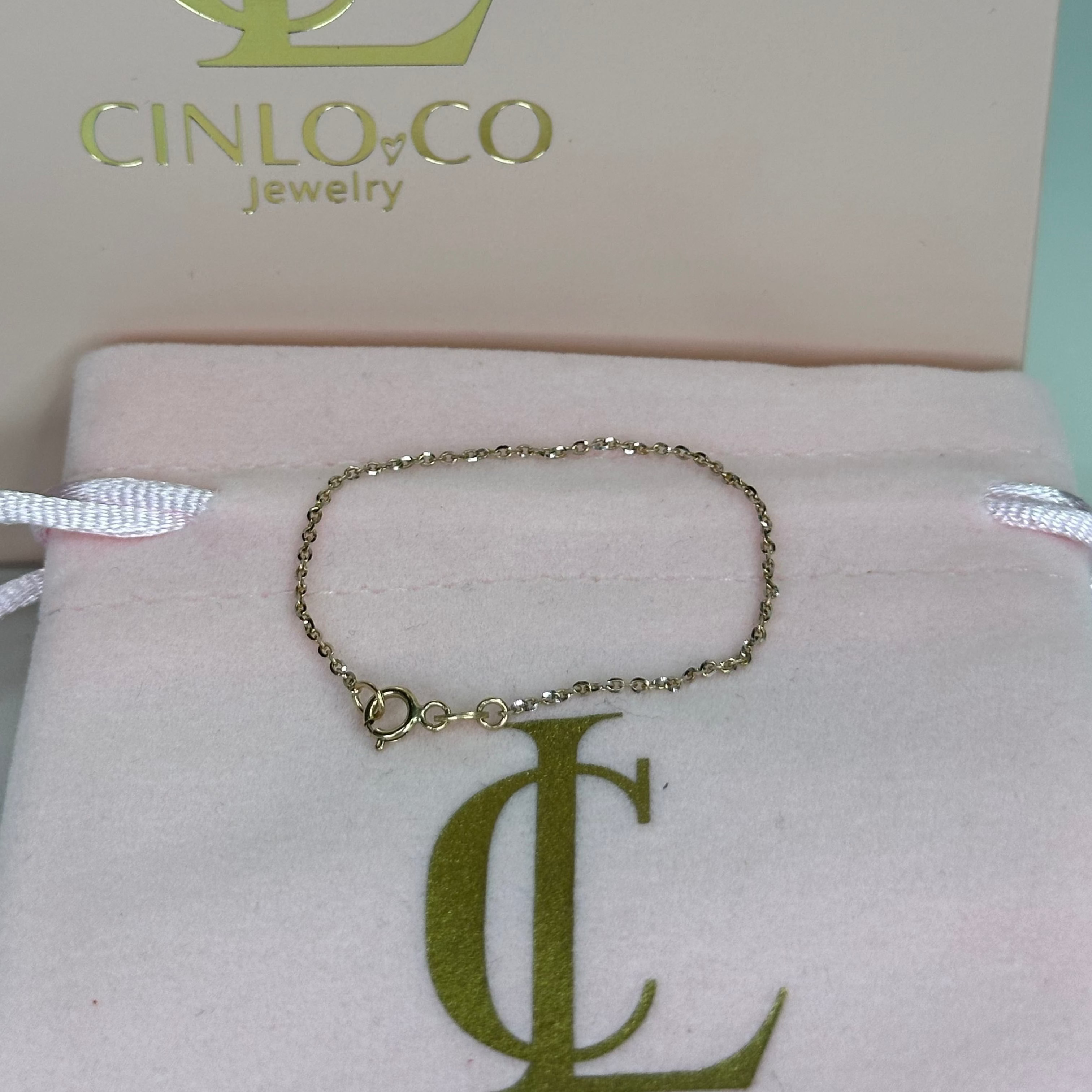 14k Diamond Cut Circle Baby Bracelet - CinloCo