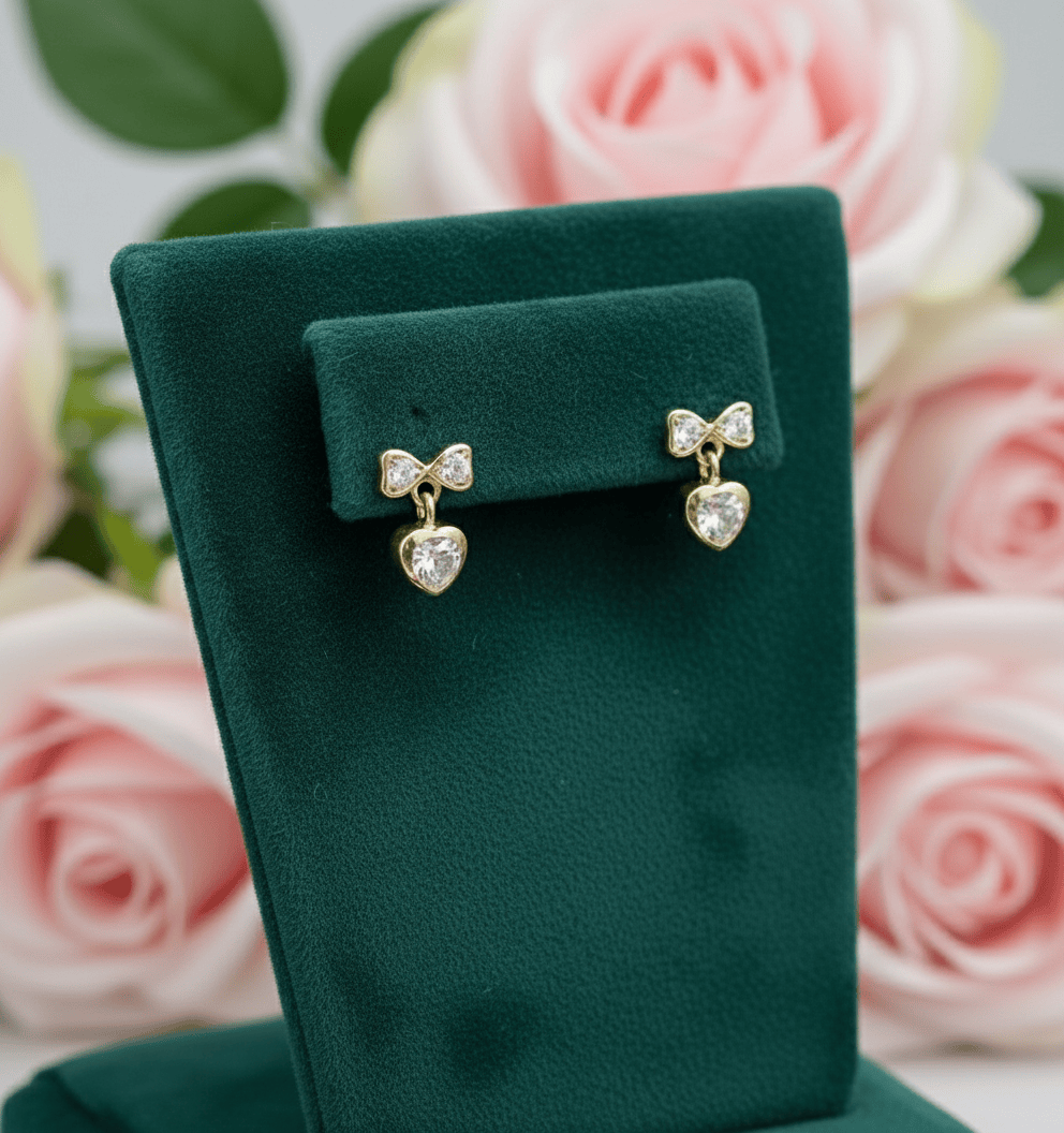 14k Glamour Bow Earrings