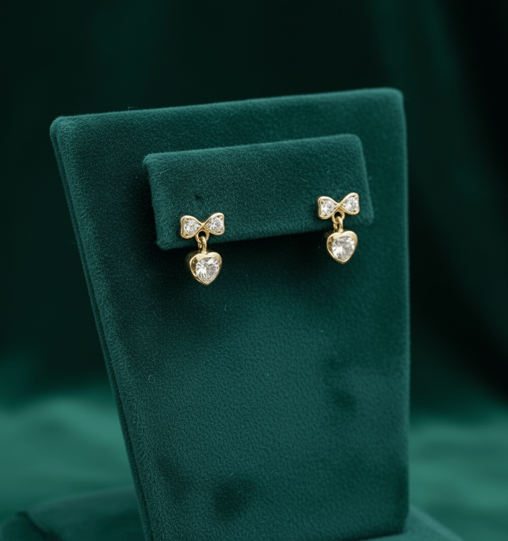 14k Glamour Bow Earrings