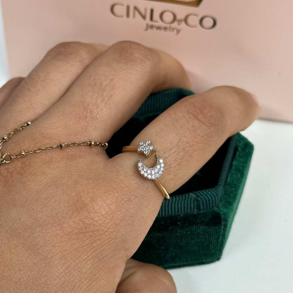 14k Lunar Ring - CinloCo