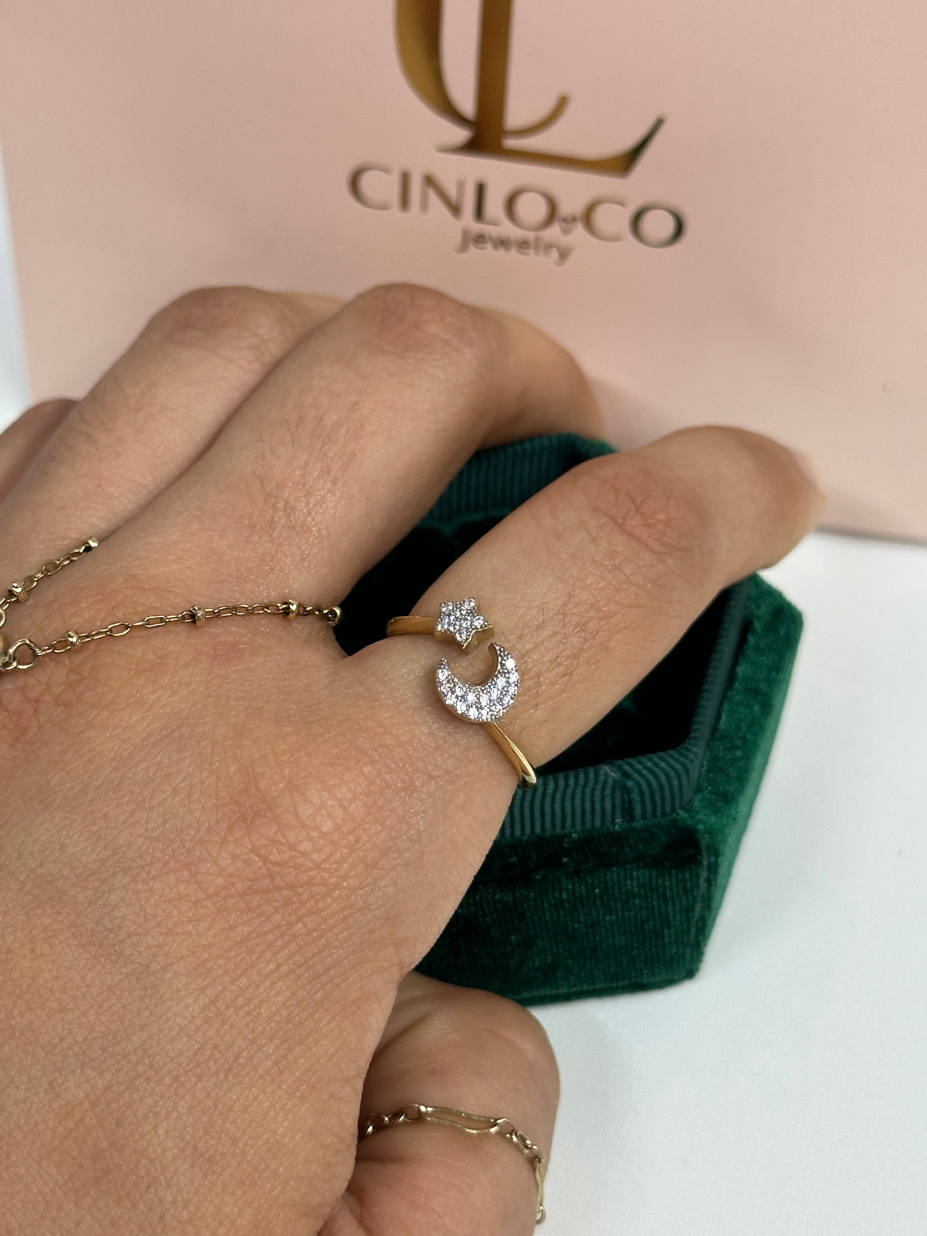 14k Lunar Ring - CinloCo