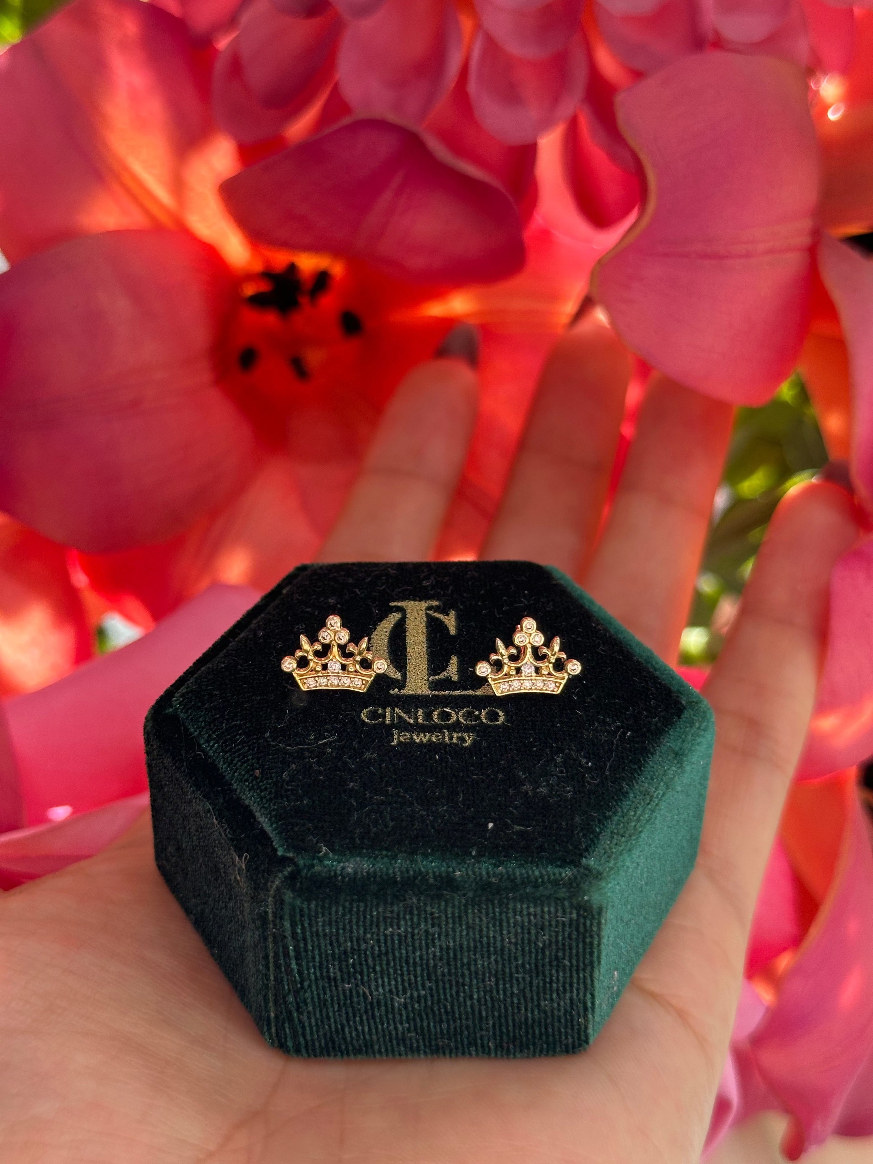 14k Queen B Earrings - CinloCo