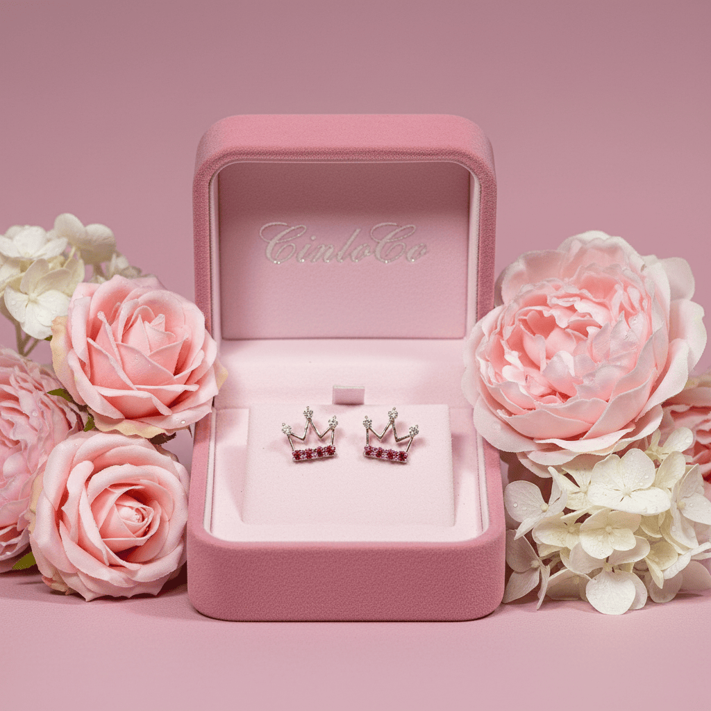 14k Solid Gold Crown Me Earrings