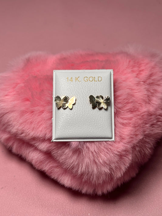 14k Solid Gold Flutter Earrings - CinloCo
