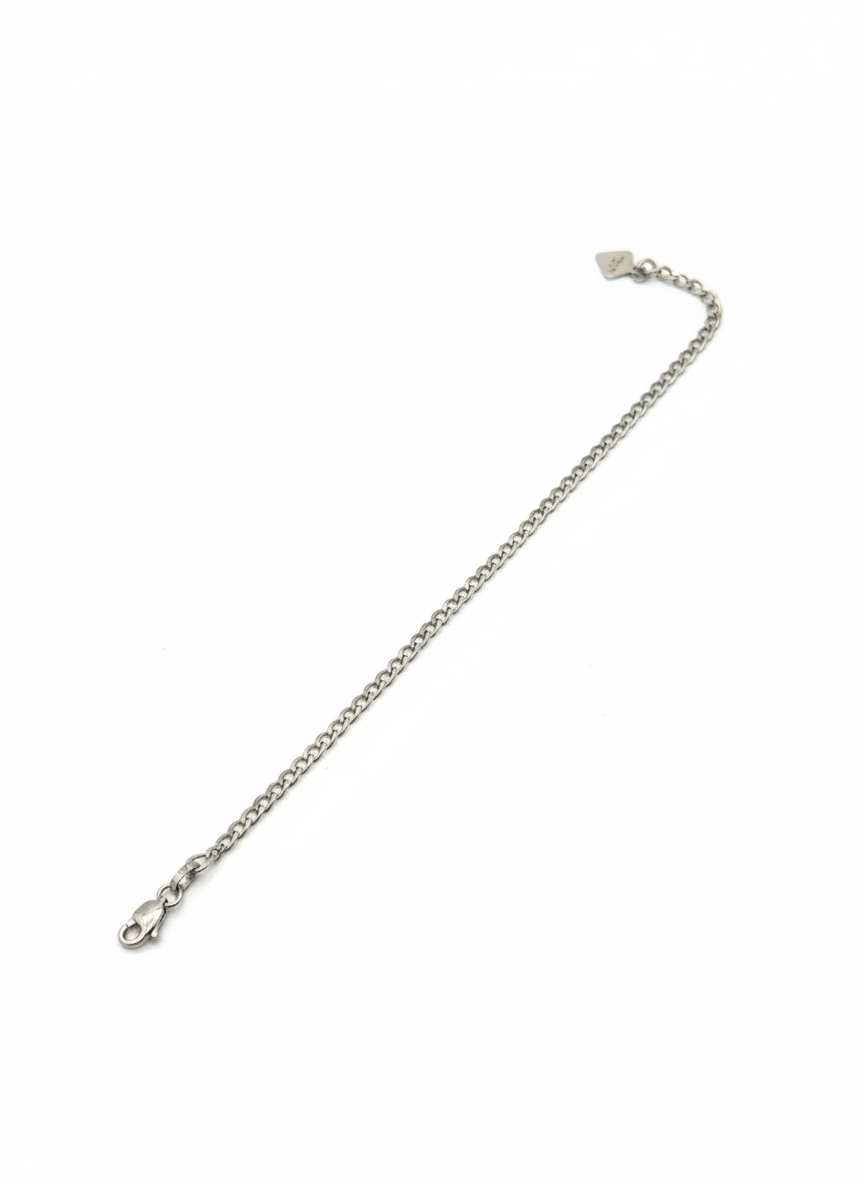 14k White Gold Cuban Baby Bracelet