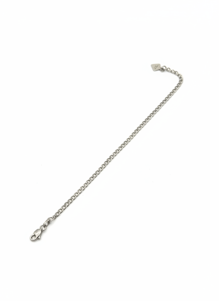 14k White Gold Cuban Baby Bracelet