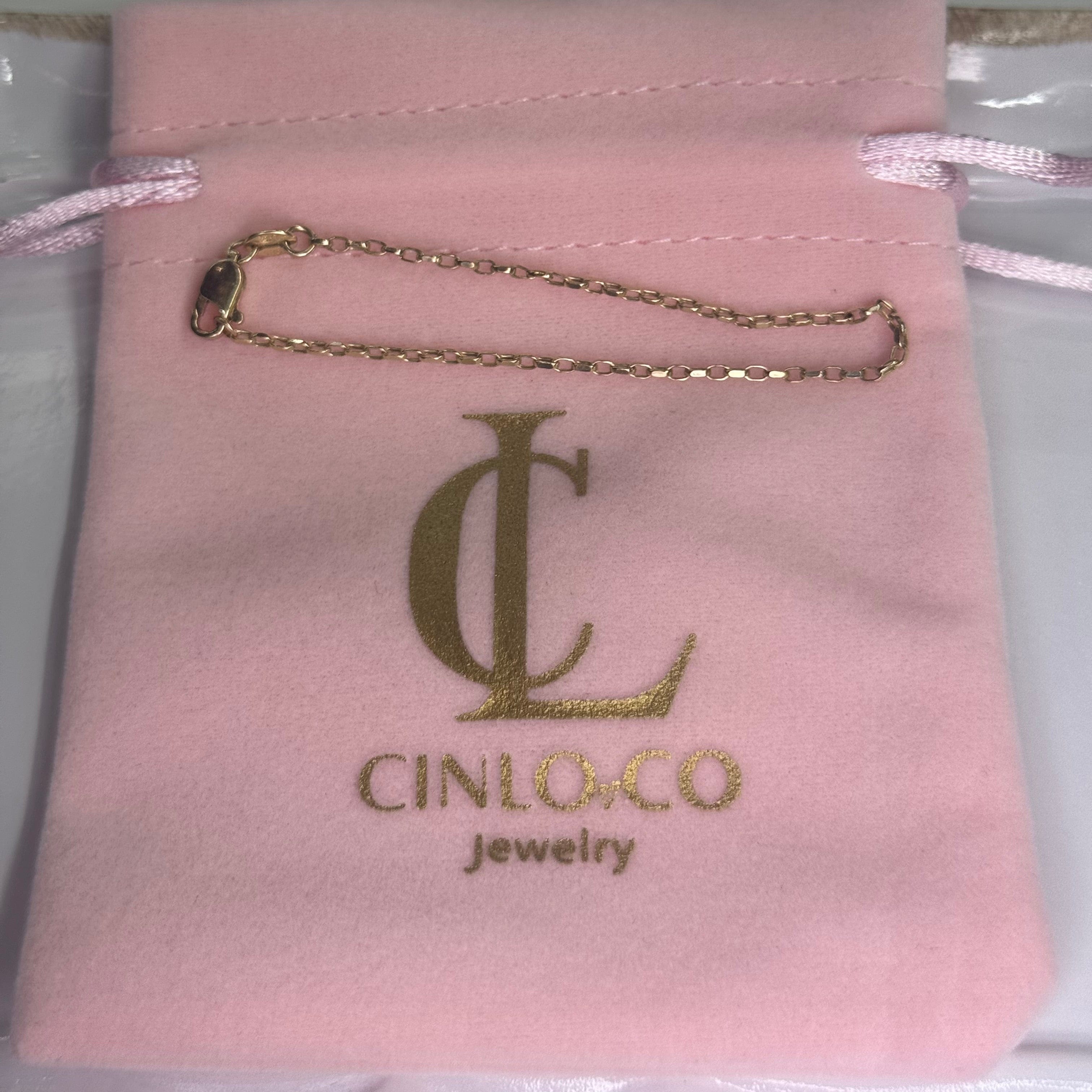 14k Yellow Gold Circle Baby Bracelet - CinloCo