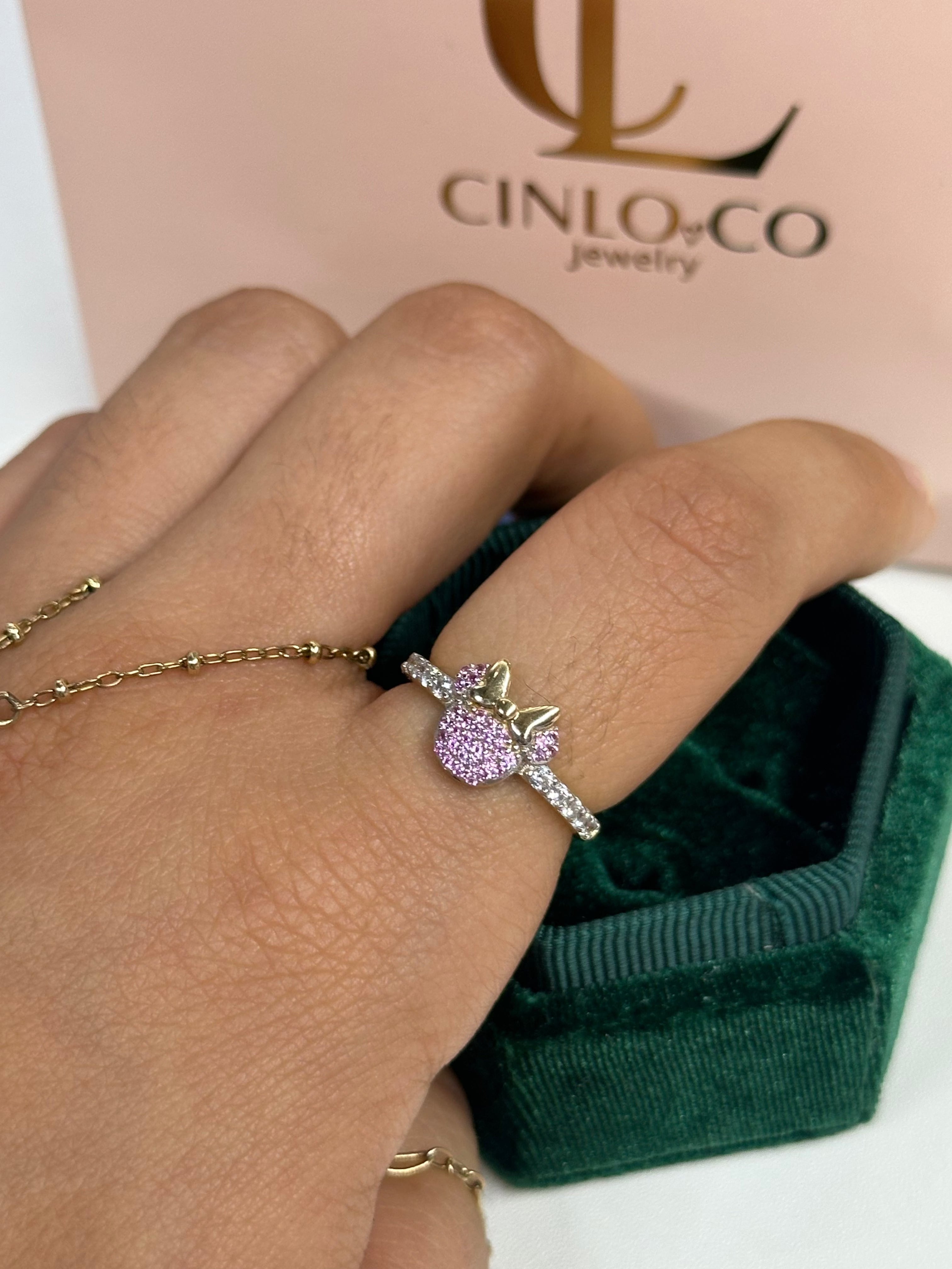 14k Darling Mouse Ring - CinloCo