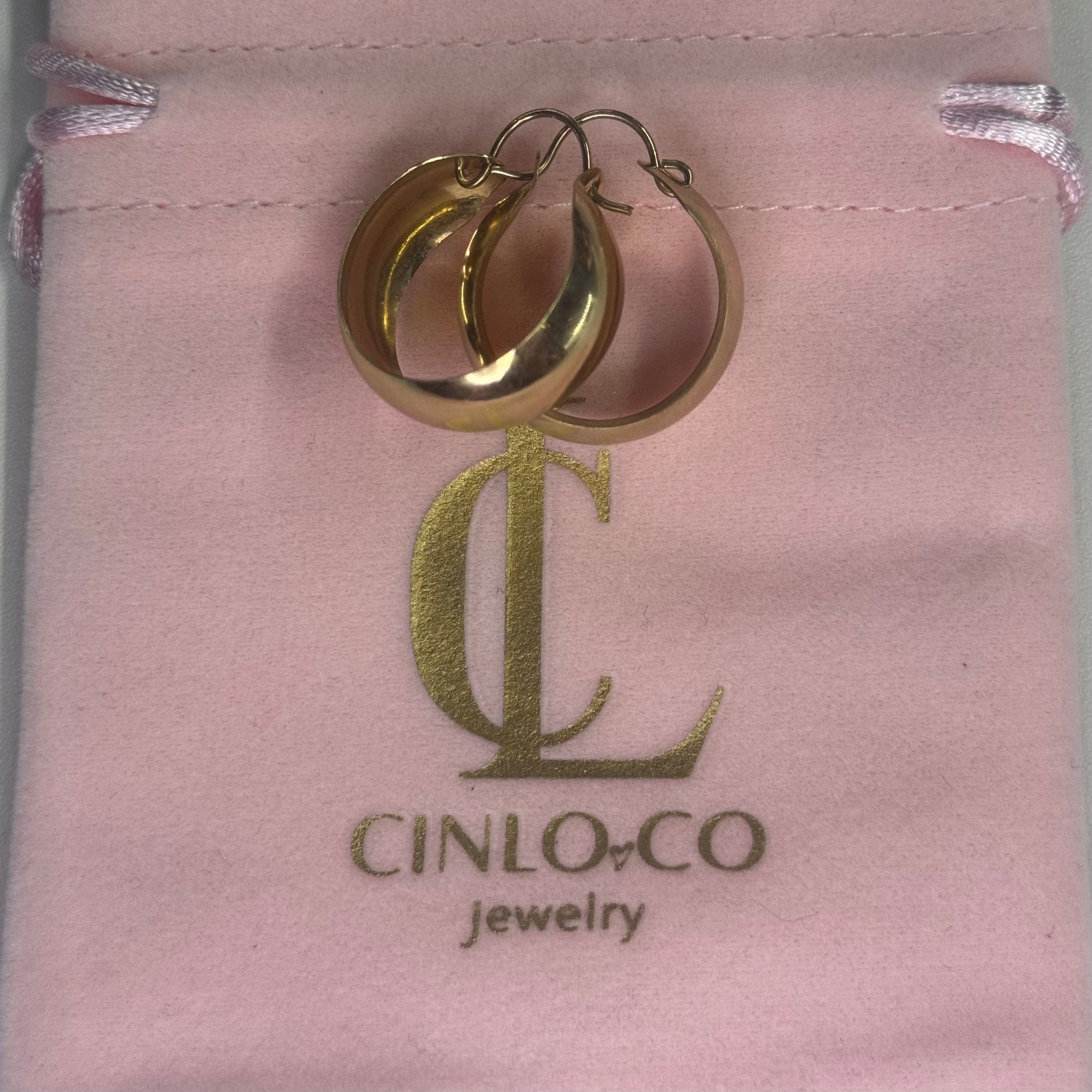 14k Solid Gold Geneva Hoops - CinloCo