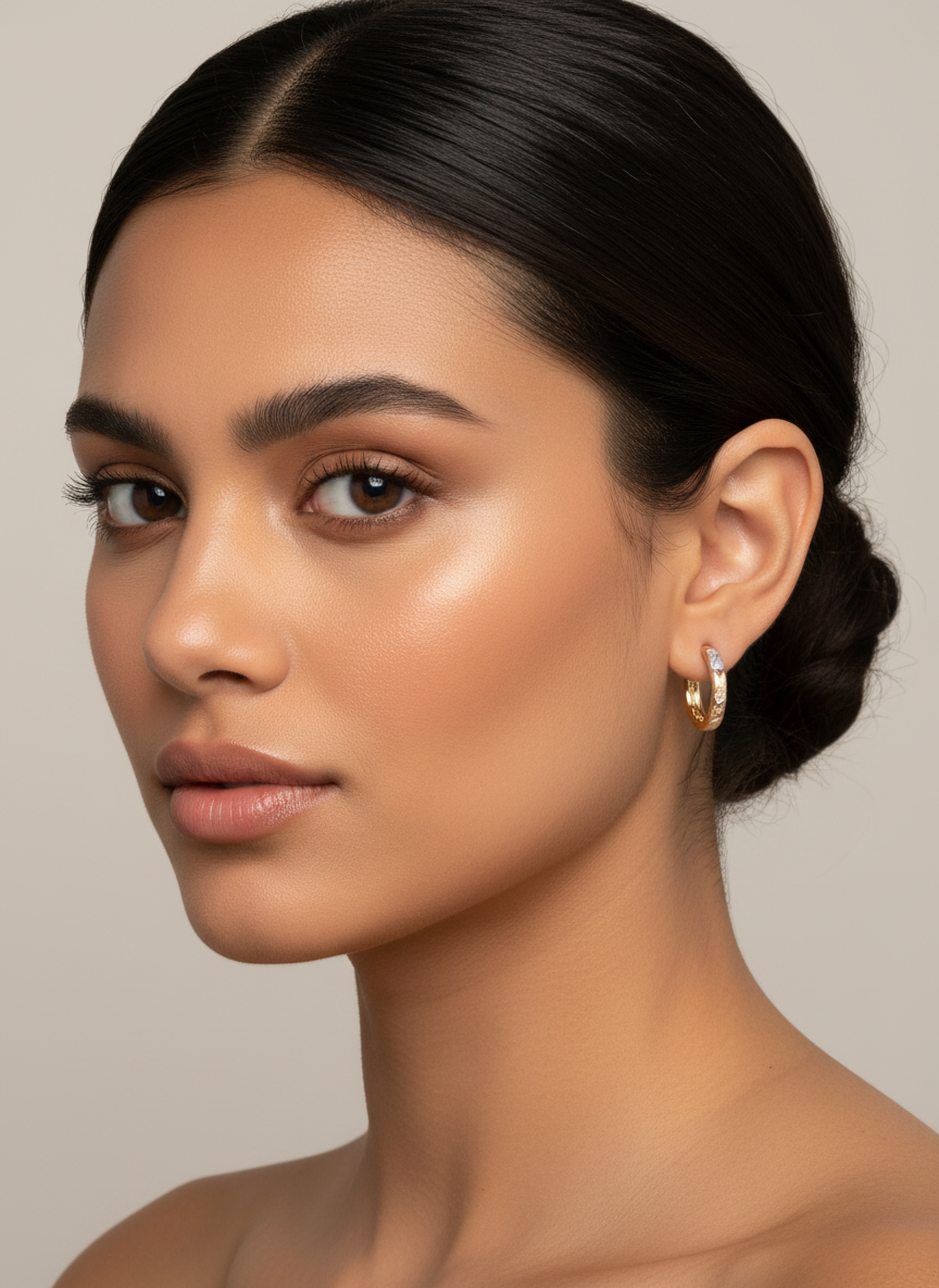 14k tri gold Stasia mini hoops