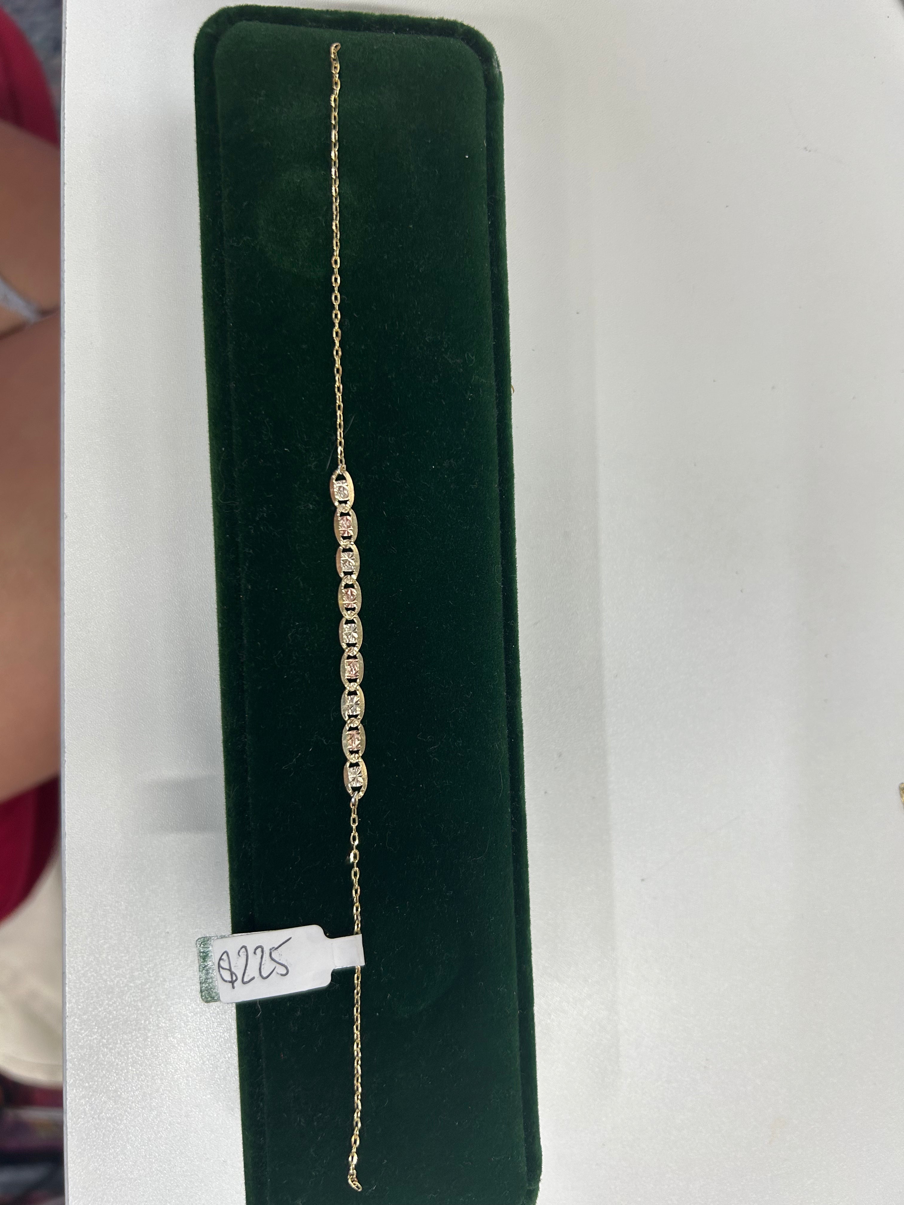 14k tri starburst cable mixed chain