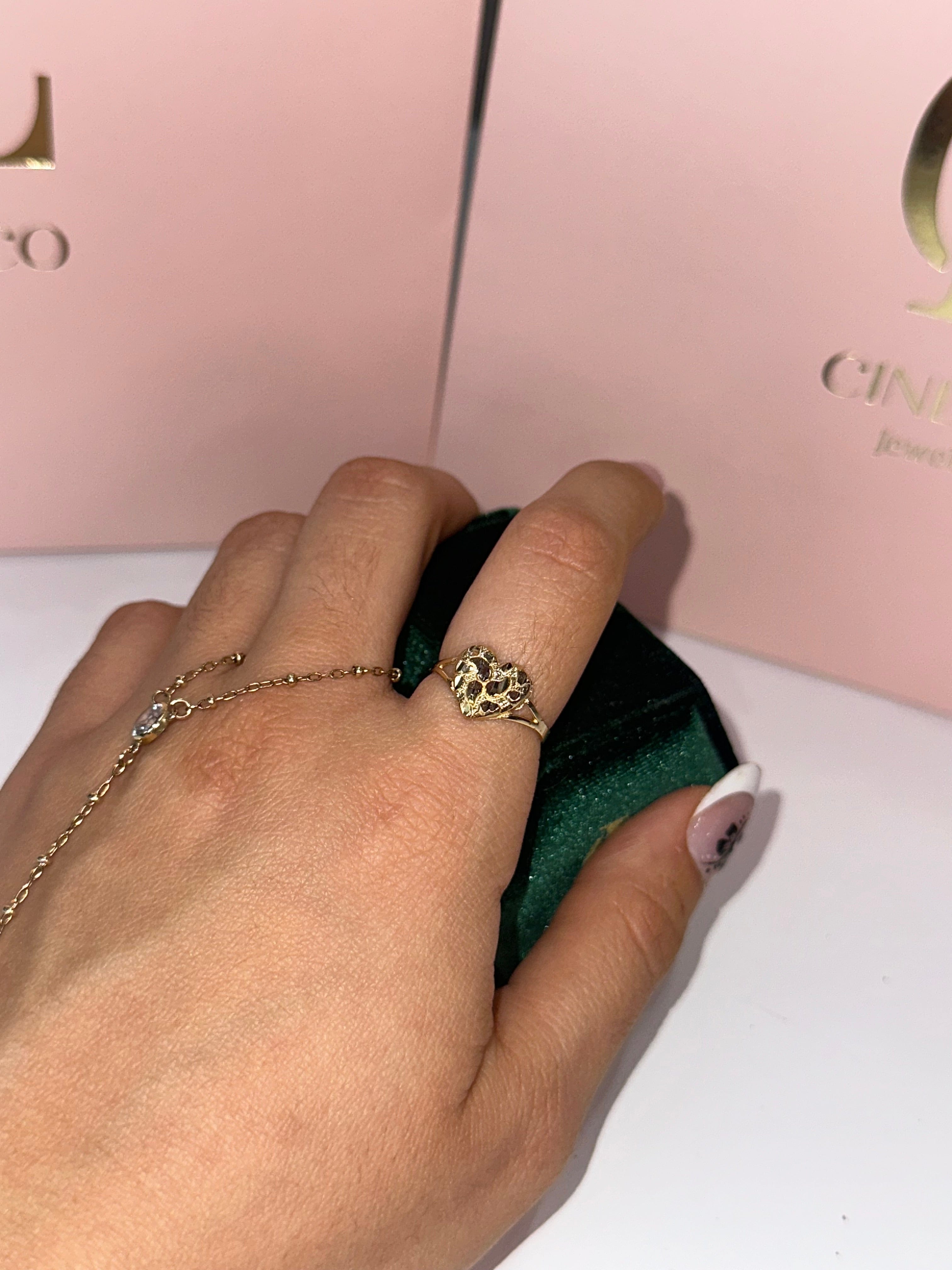 14k Nugget Heart Ring