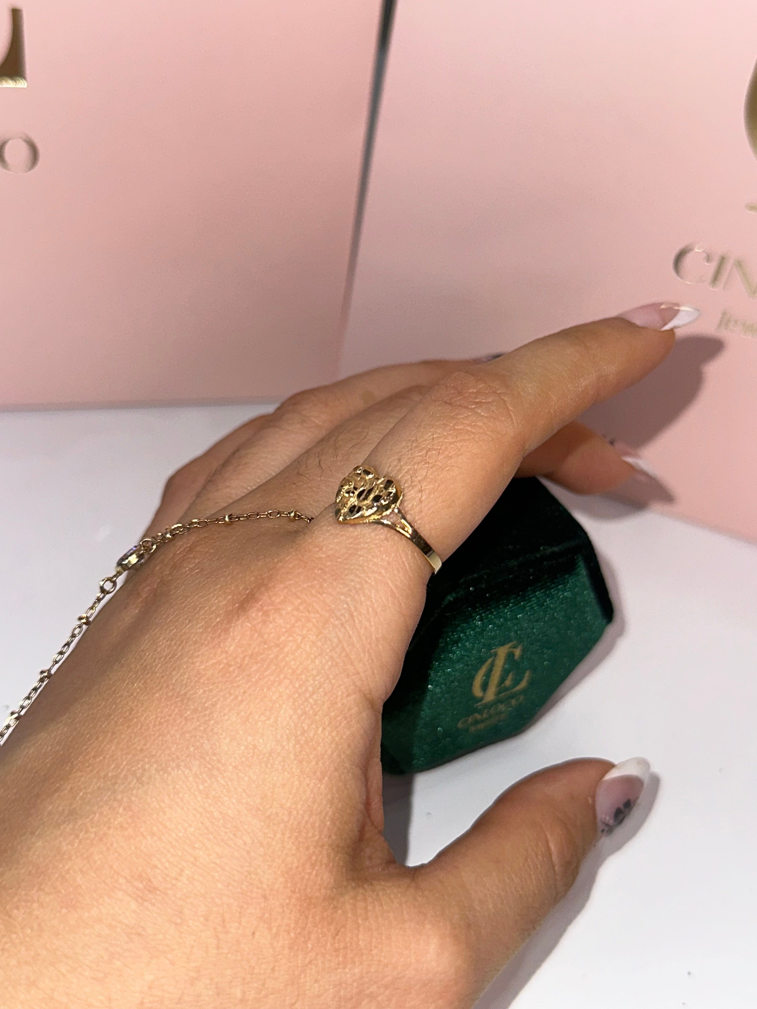 14k Nugget Heart Ring