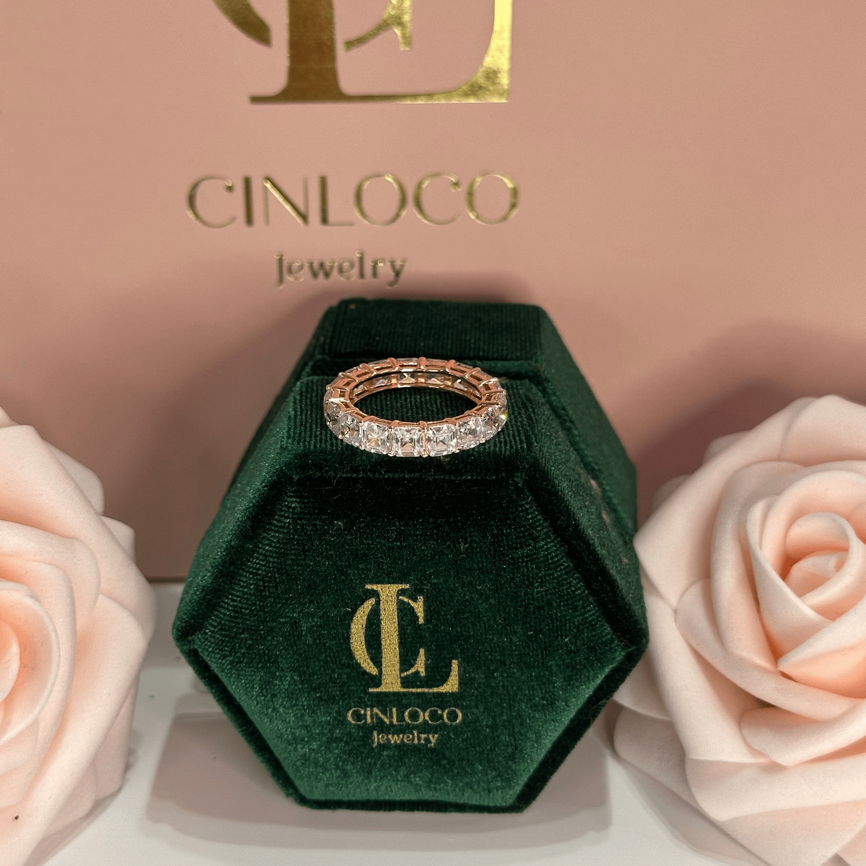 Moissanite Rose Gold Crown Ring