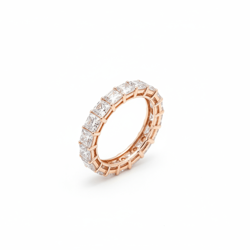 Moissanite Rose Gold Crown Ring