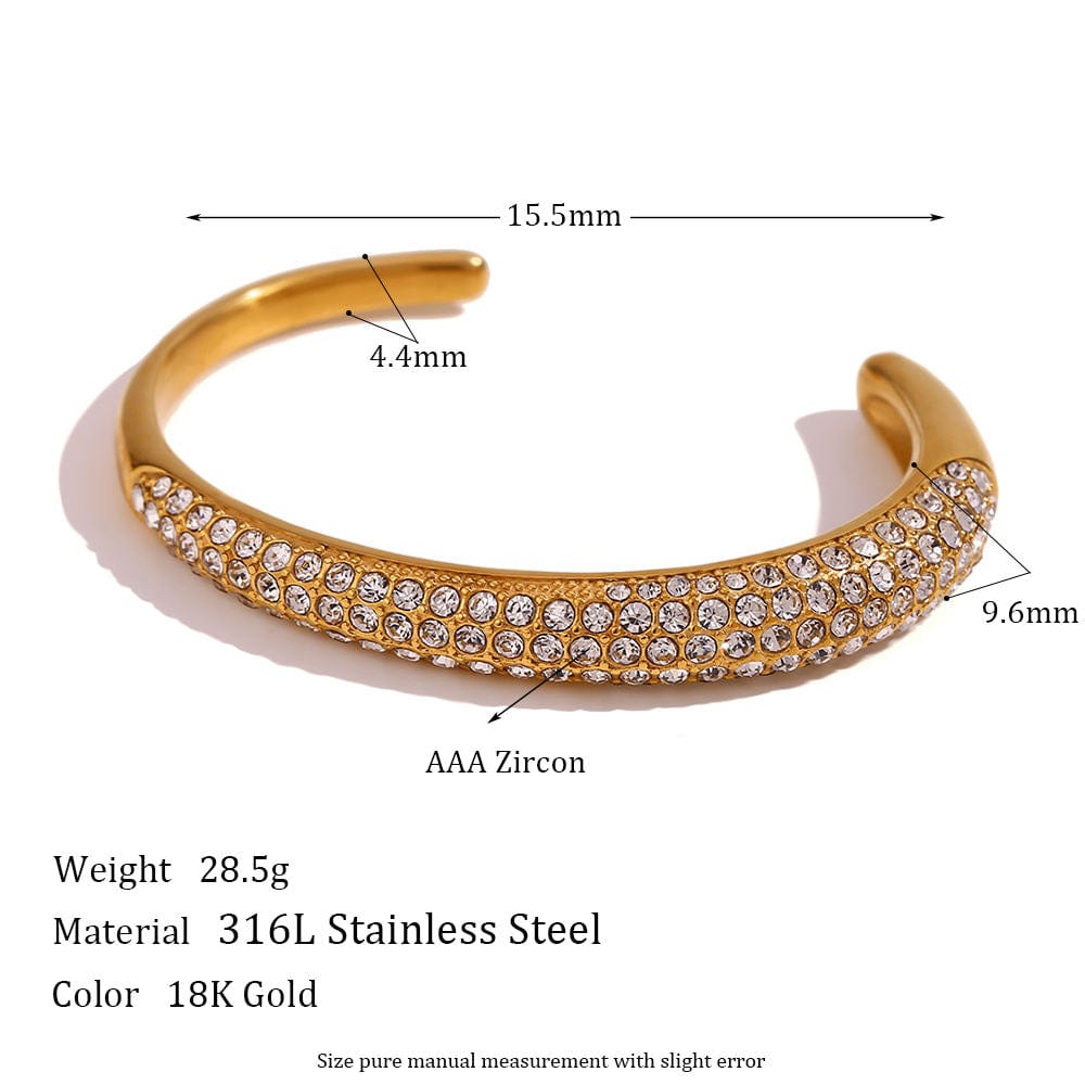 18K solid gold diamond bangle bracelet 100-BD | Mystique Jewelers |  Alexandria, VA